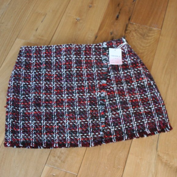 FOREVER 21 Short Tweed Skirt Large - Picture 1 of 6